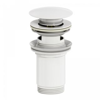 Донный клапан для раковины Wonzon & Woghand WW-88SS09-MW с переливом белый матовый